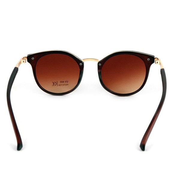 Anyssa Round Classic Sunglasses Brown - Picture 3 of 5